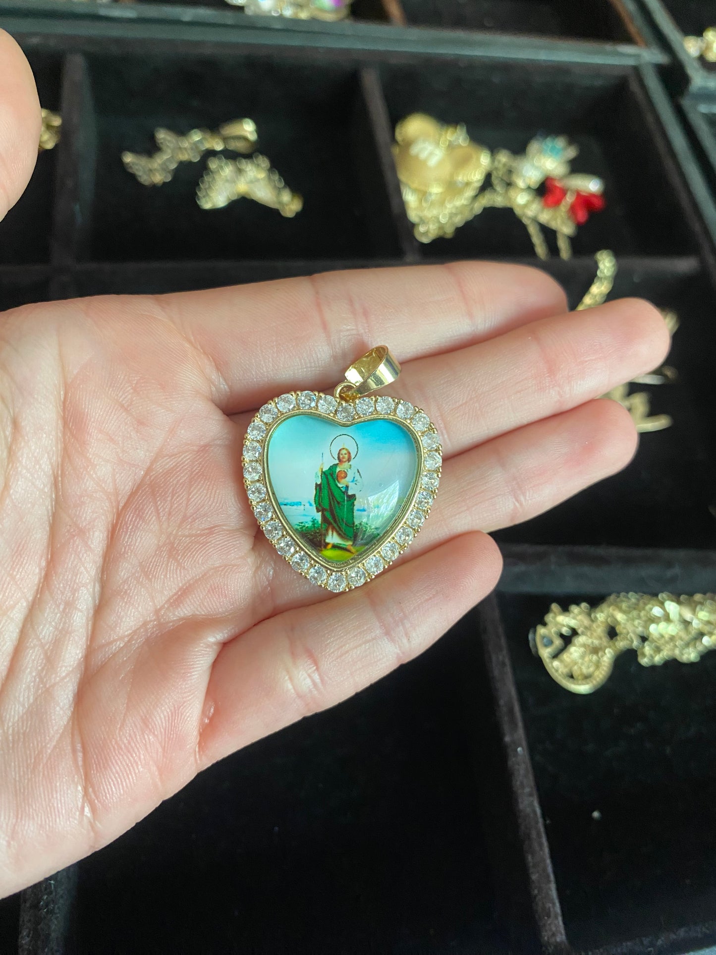 San Judas/Saint Jude heart pendant