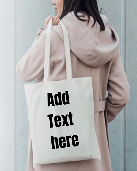 Canvas totes with custom text